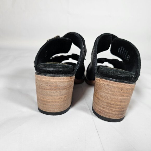 Freebird by Steven Caprice Blue Sandals Heels Women's Size 5 Leather Boho - Picture 2 of 9